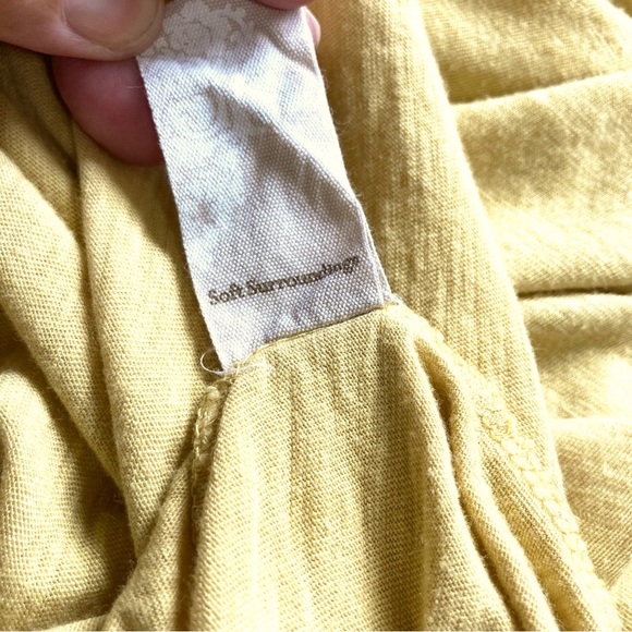 SOFT SURROUNDINGS Henley Loose V Neck Button Tunic Blouse Yellow Womens Large - Picture 12 of 14